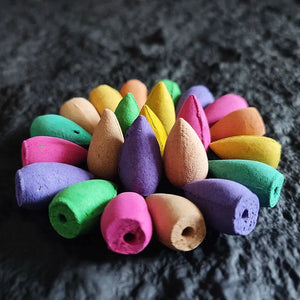 Y 10/20/50pcs Natural Backflow Incense Cones Jasmine Lavender Rose Ocean Green Tea Reflux Tower Incense Waterfall Aromatherapy