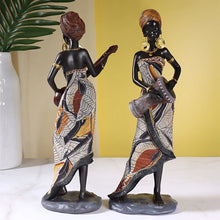 NORTHEUINS Resin Vintage African Crafts Ornament Black Women Art Sculpture Home Living Room Desktop Decor Figurines for Interior