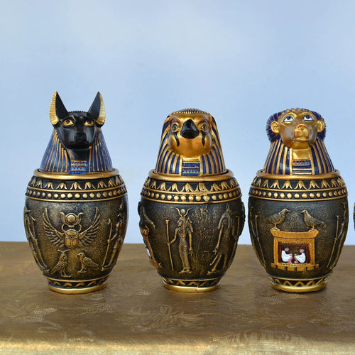Ancient Egyptian Cat and Pet Mummy Canister Canister for Home Decoration Wine Cabinet Decoration Storage Jar for Room Escape